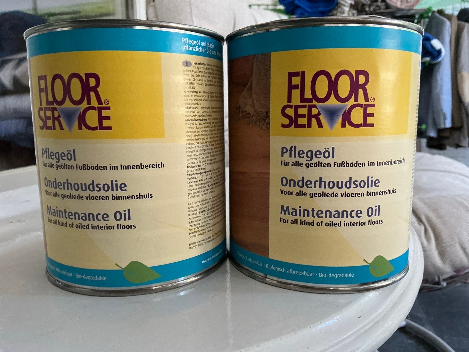 2x Floor Service Onderhoudsolie voor geoliede vloeren, Doe-het-zelf en Verbouw, Ophalen of Verzenden, Nieuw, Hout, Vloerdelen of -planken