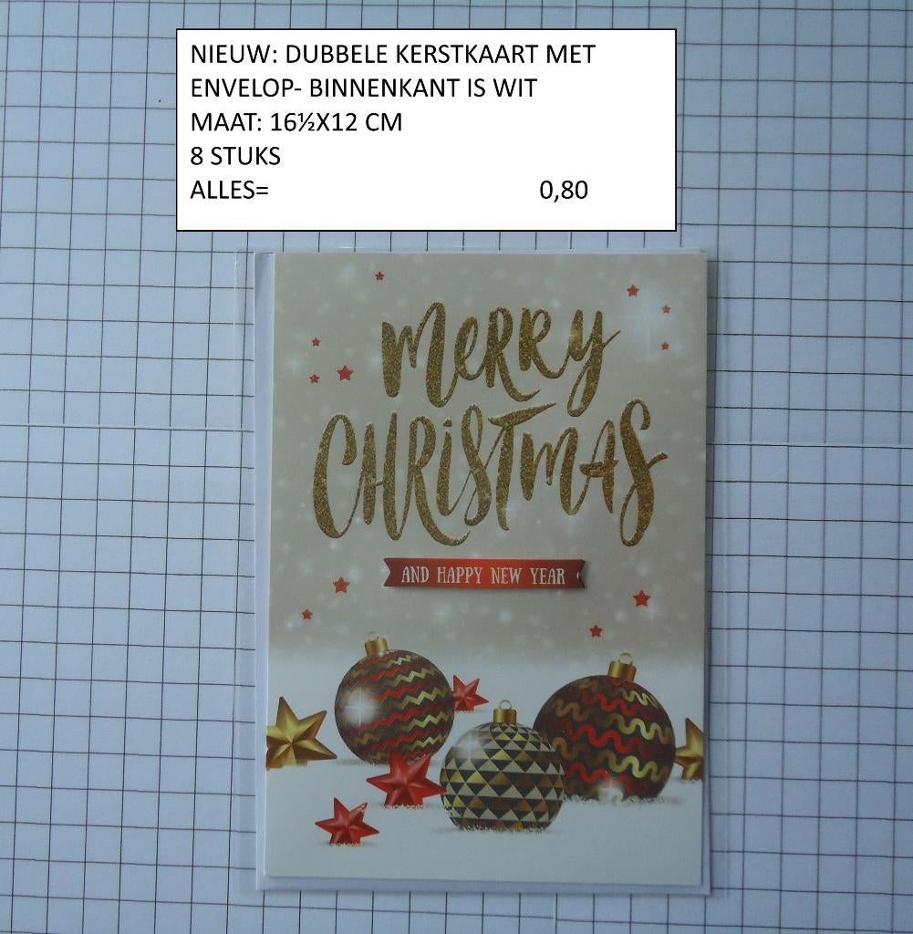 135 kerstkaarten alles 7,00 ( alleen verzenden, Ophalen, Nieuw
