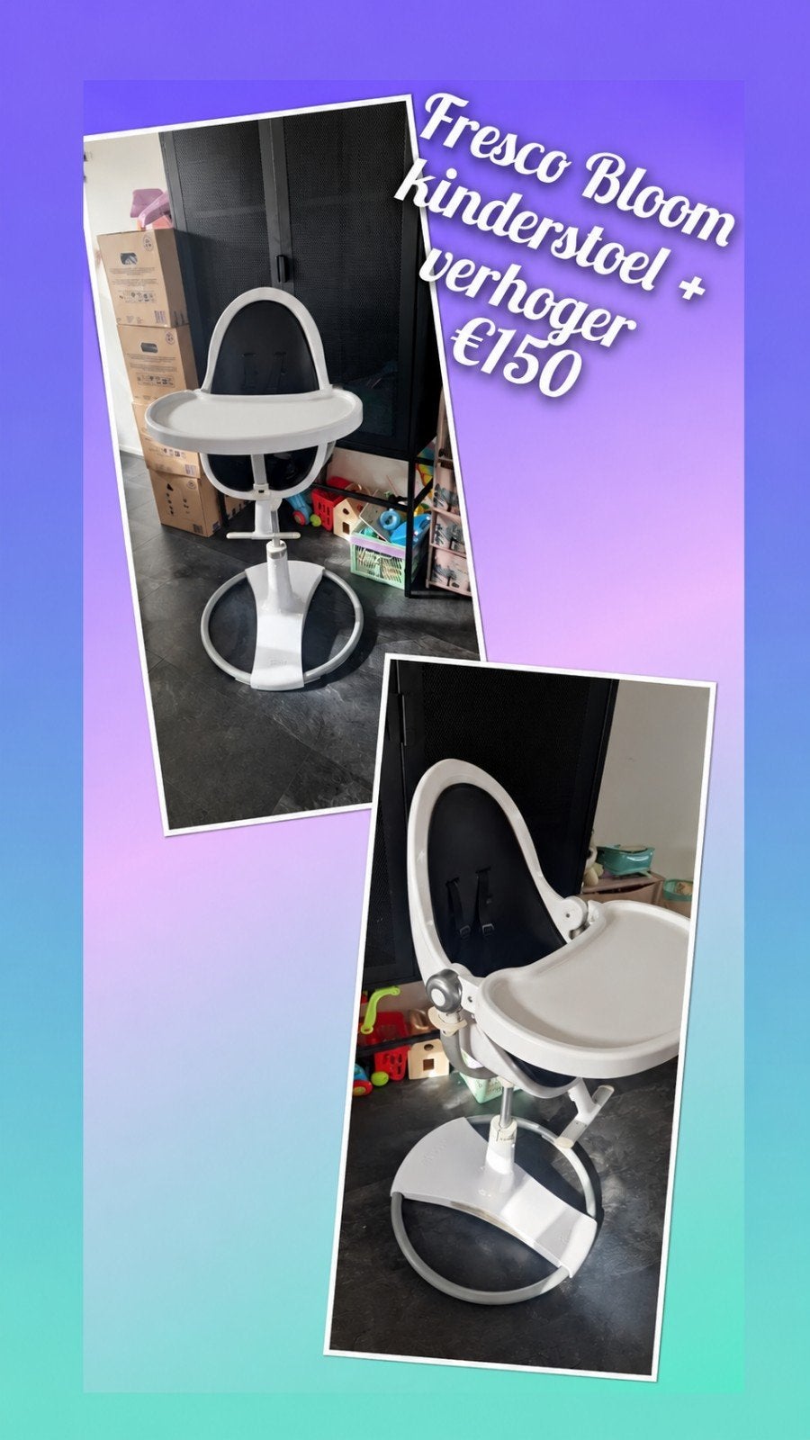 Fresco Bloom kinderstoel met verhoger, Kinderen en Baby's, Kinderstoelen, Ophalen, Meegroeistoel, Gordel(s)