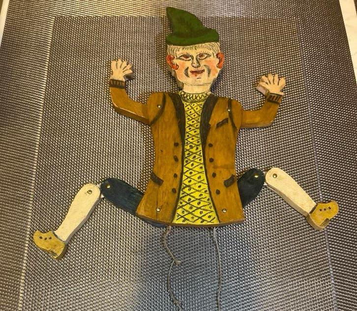 Vintage Houten Trekpop Jaren '50 - Uniek Verzamelobject, Ophalen of Verzenden, Gebruikt