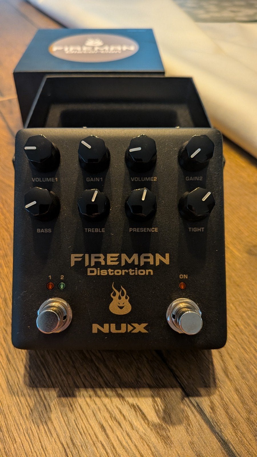 Nux Fireman Distortion + voeding - Zo goed als nieuw, Ophalen of Verzenden, Zo goed als nieuw, Distortion, Overdrive of Fuzz