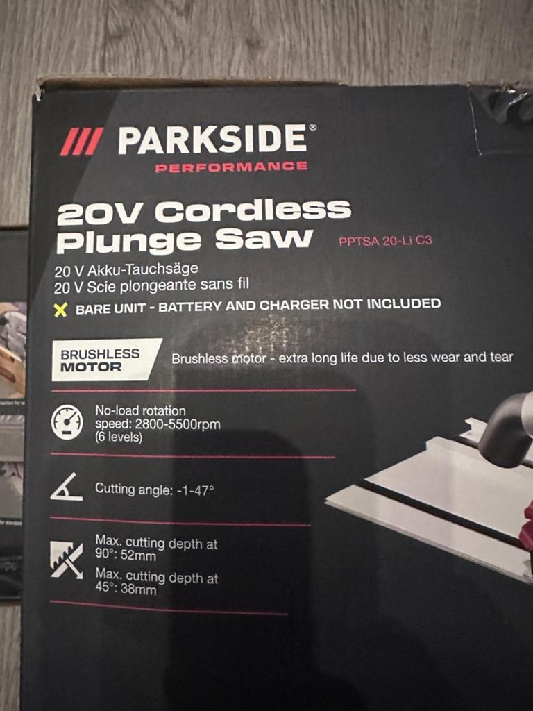 Parkside 20V Accu-Invalzaag - Nieuw in doos, Doe-het-zelf en Verbouw, Gereedschap | Zaagmachines, Ophalen, Invalzaag, Nieuw, 30 tot 70 mm