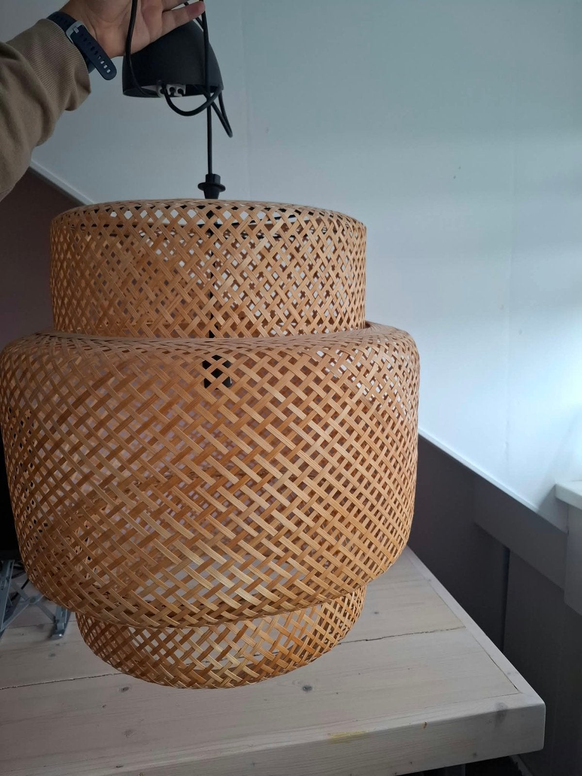 IKEA Sinnerlig hanglampen (2 stuks) - bamboe, Huis en Inrichting, Ophalen, Gebruikt, Natuurlijk materiaal