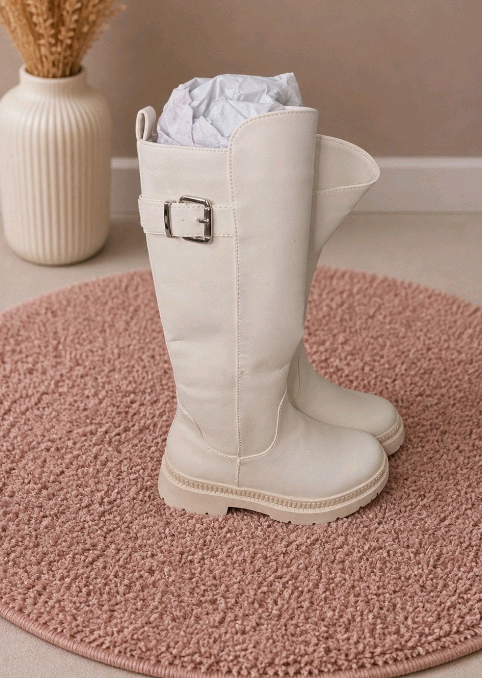 *NIEUW* Hoge beige laarzen met stevige zool, maat 25., Nieuw, Laarzen, Verzenden, Meisje