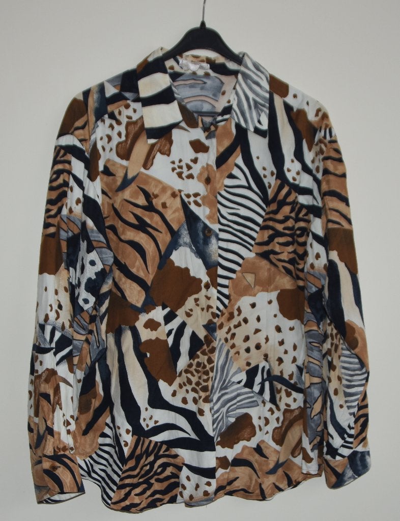 Mooie blouse Laurèl maat 44 jungle / panter design, Verzenden, Gedragen, Maat 42/44 (L), Bruin