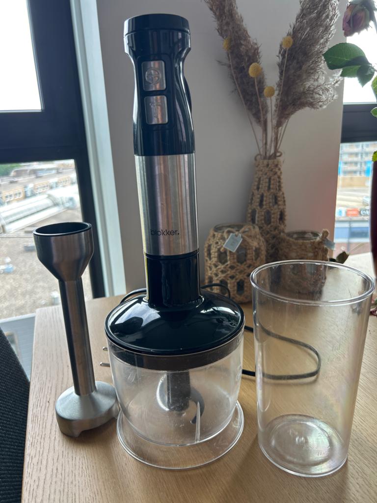 Blokker staafmixer met hakmolen en maatbeker, Ophalen of Verzenden, Zo goed als nieuw, Blender