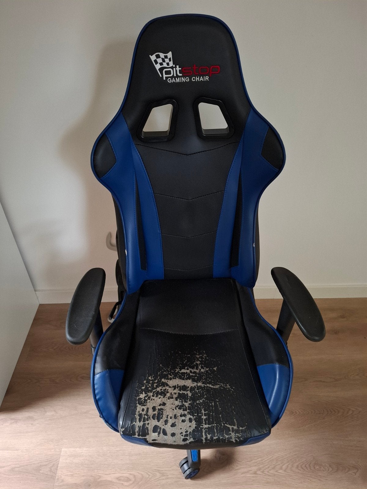 GRATIS Pitstop Gaming Chair - Blauw/Zwart Bureaustoel, Ophalen, Gebruikt, Blauw, Gaming bureaustoel