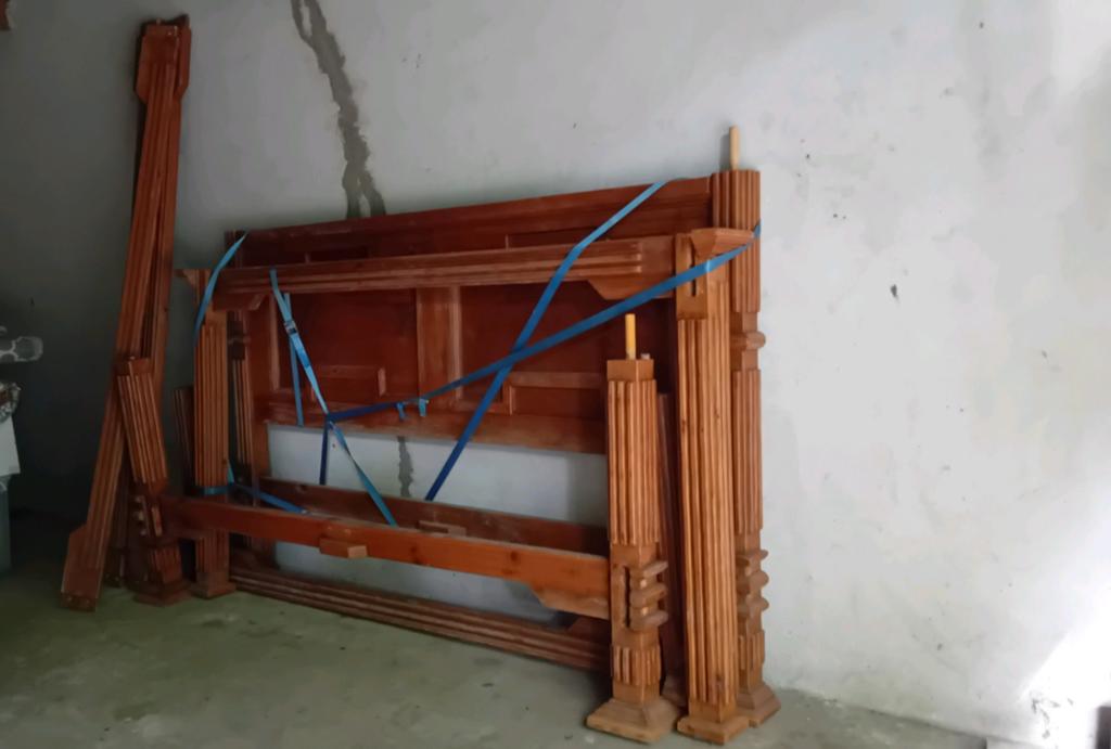 Eikenhout hemelbed houtdelen 2mtr breed, Doe-het-zelf en Verbouw, Hout en Planken, Ophalen, Eiken, Overige typen, 50 mm of meer