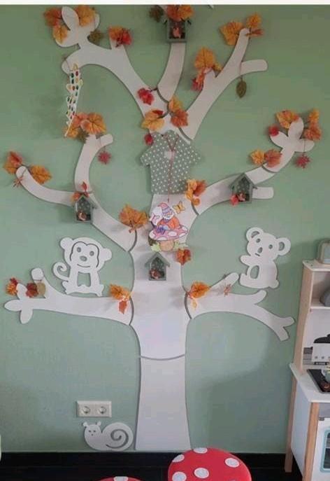 Houten boom wanddecoratie kinderkamer, Ophalen of Verzenden, Gebruikt, Wanddecoratie