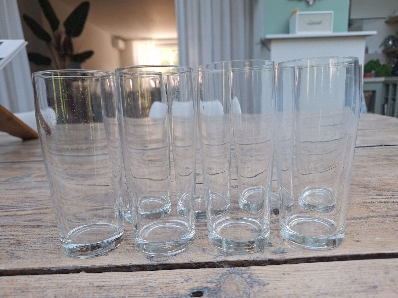 8 dunne bierglazen / pijpjes, Ophalen of Verzenden, Gebruikt, Glas