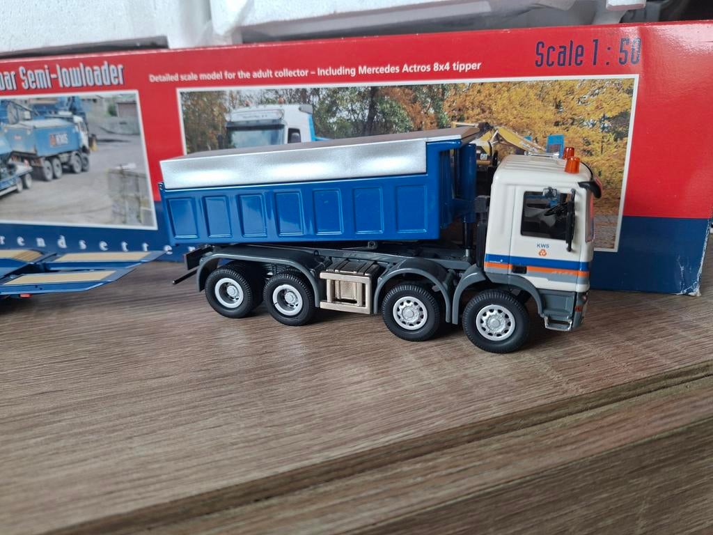 KWS Mercedes Actros 8x4 Kipper & Semi-dieplader, Hobby en Vrije tijd, Overige merken, 1:32 tot 1:50, Ophalen of Verzenden, Zo goed als nieuw