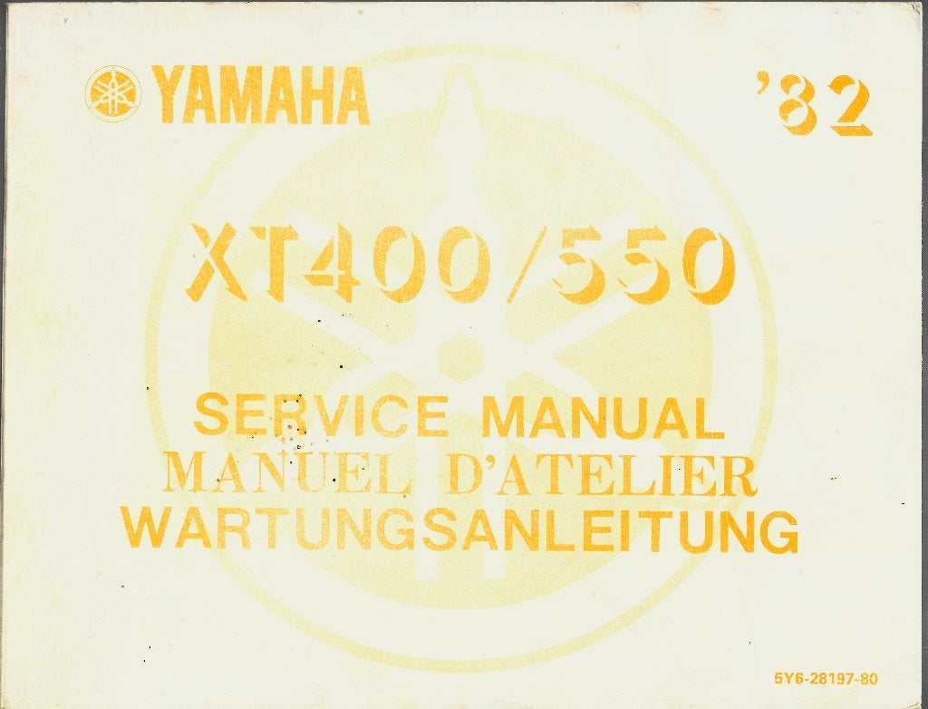 Yamaha XT400 XT550 service manual (2293z), Motoren, Verzenden, Yamaha