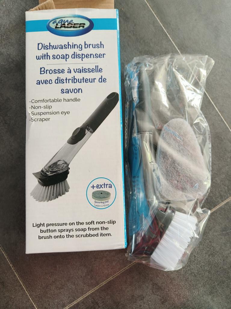 Afwasborstel met zeepdispenser, Ophalen of Verzenden