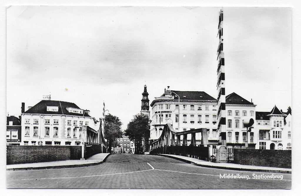 Middelburg Stationsbrug Oude Ongelopen Ansichtkaart B4124, Ophalen of Verzenden, 1940 tot 1960, Ongelopen, Zeeland