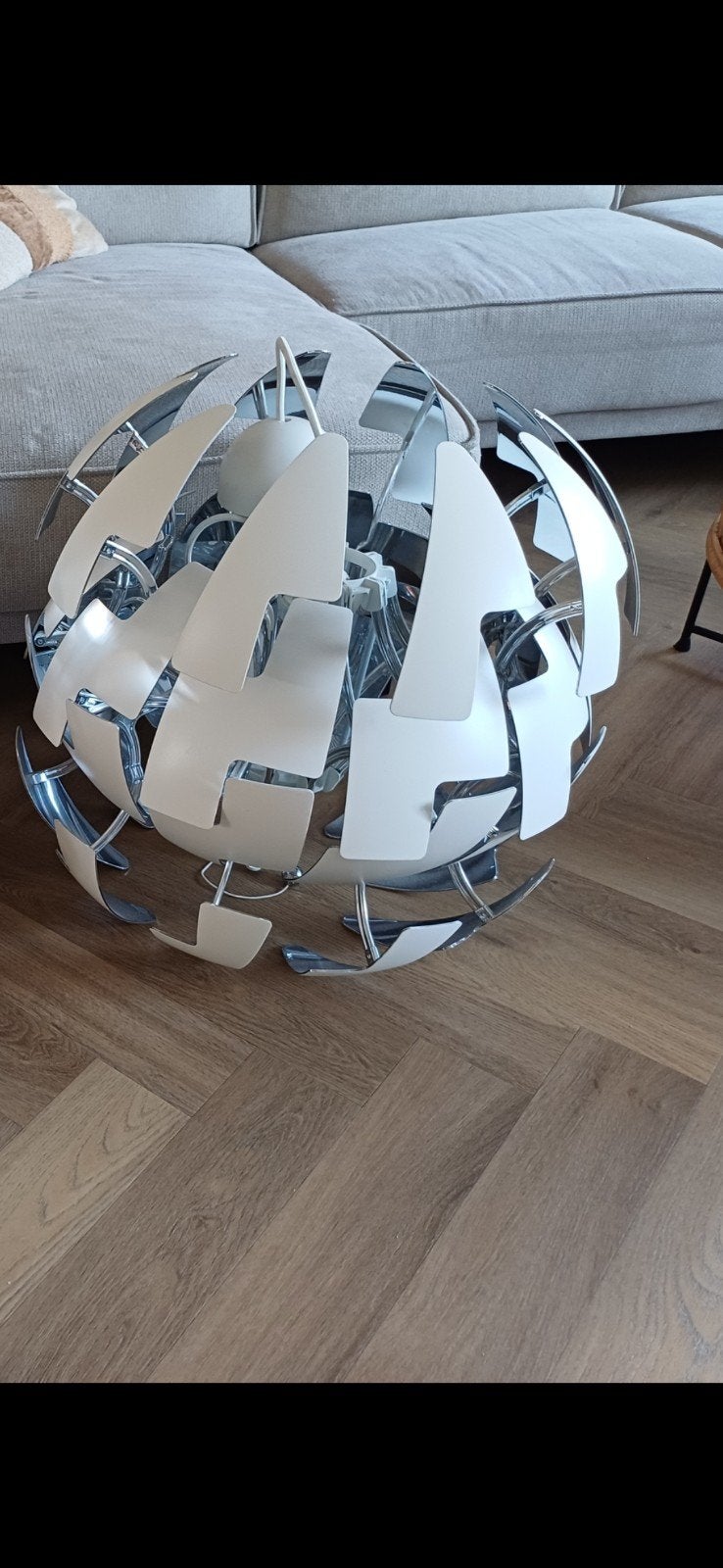 Ikea lamp PS2014 ~ wit/zilver ~ groot model, Ophalen of Verzenden, Zo goed als nieuw
