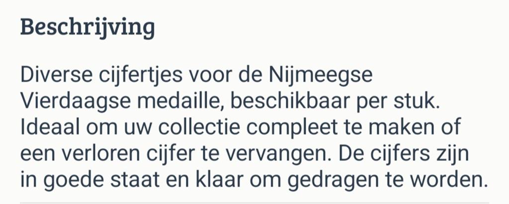 Medaille cijfers , Nijmeegse vierdaagse, Postzegels en Munten, Ophalen of Verzenden, Overige materialen, Nederland