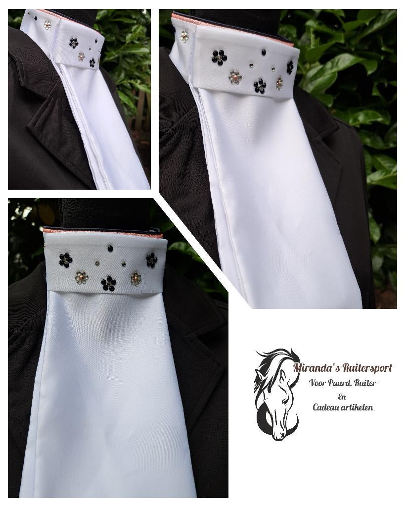 Made by Lique plastron Swarovski Blauw/Rosé, Dressuur, ., Nieuw, Ophalen of Verzenden
