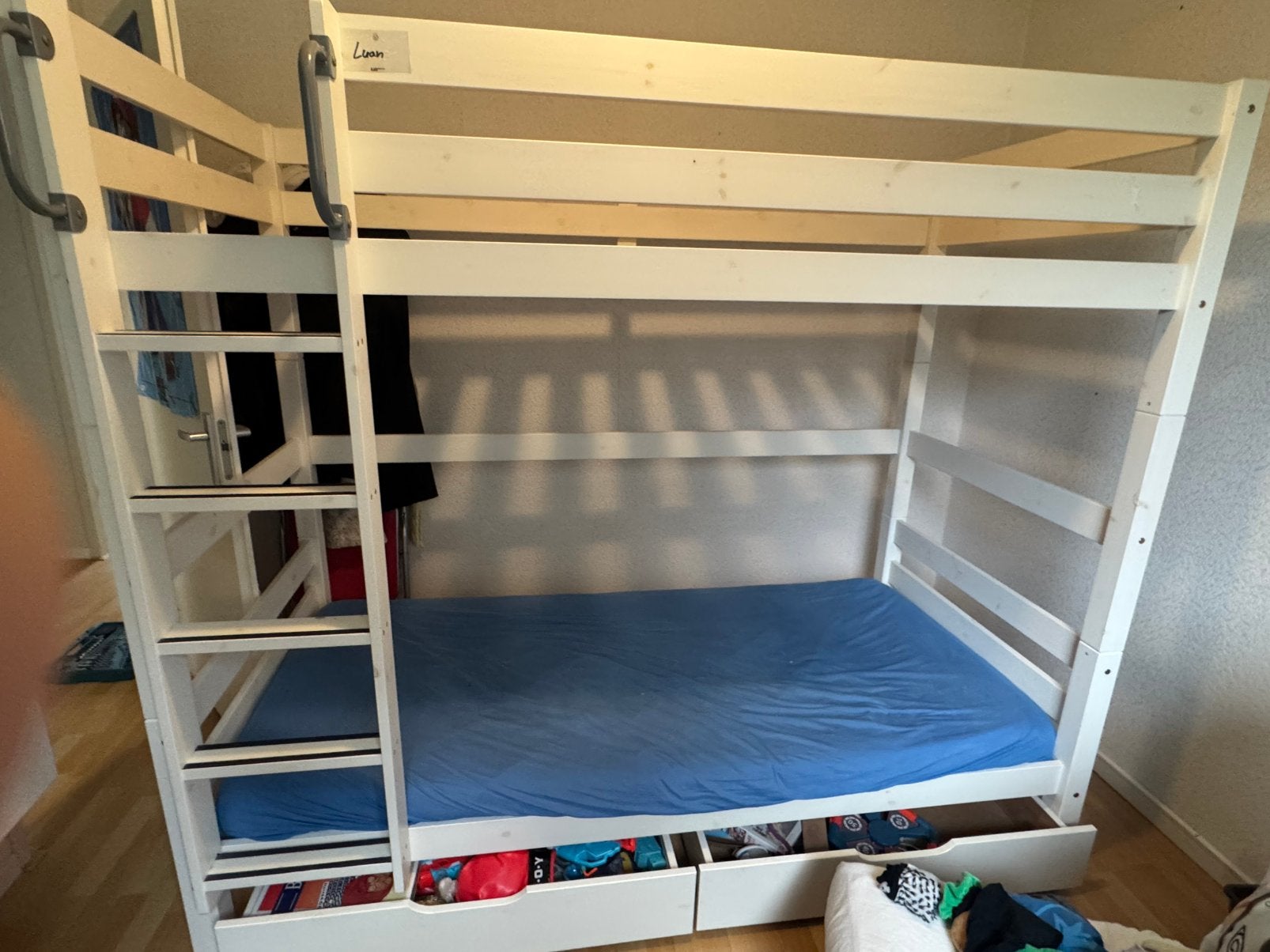 stapelbed met 2 laden, Ophalen, Gebruikt, 90 cm, 160 tot 180 cm