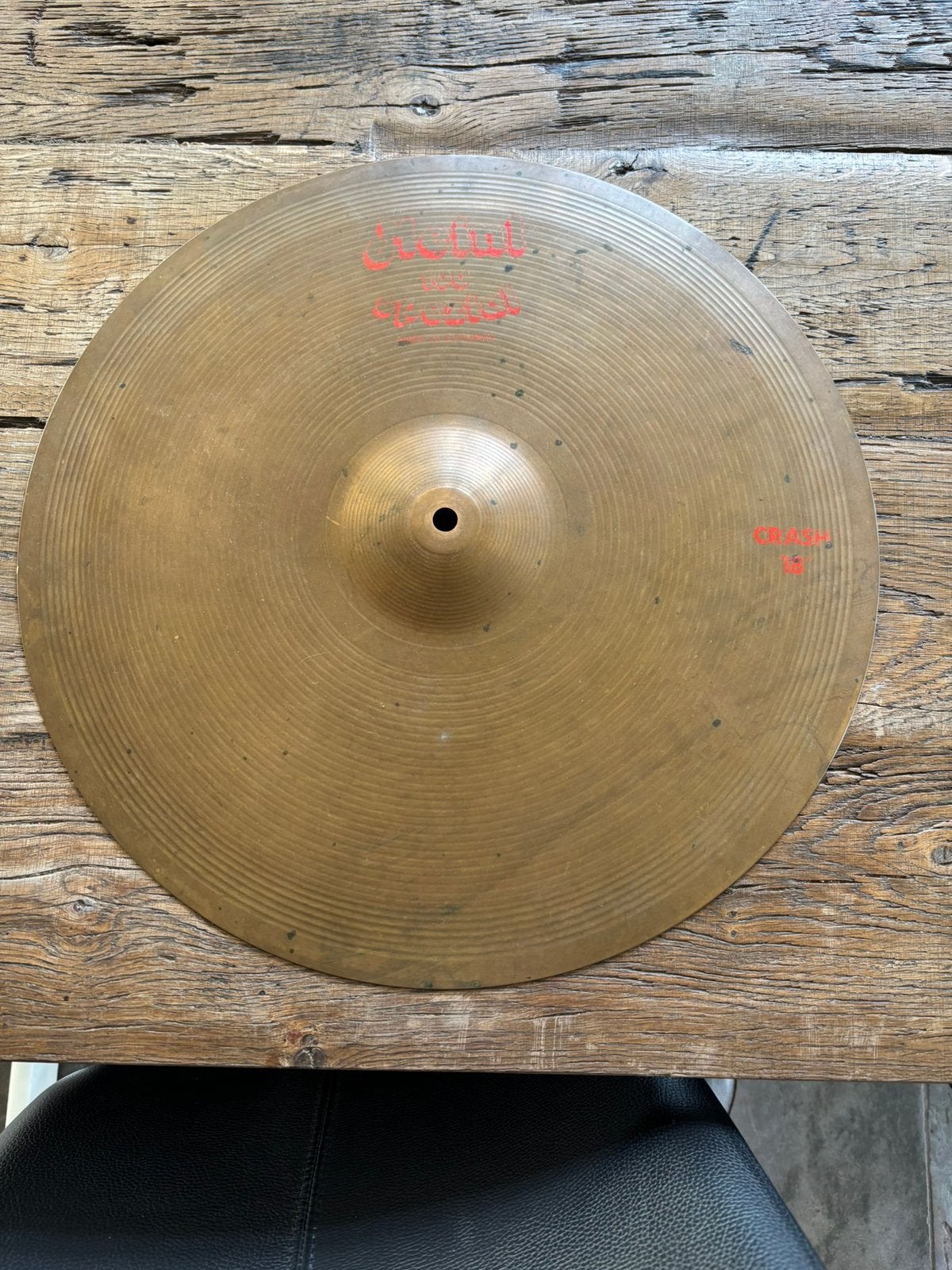 Vintage Meinl Spezial 100 18" Crash Cymbal, Muziek en Instrumenten, Ophalen of Verzenden, Gebruikt, Overige merken