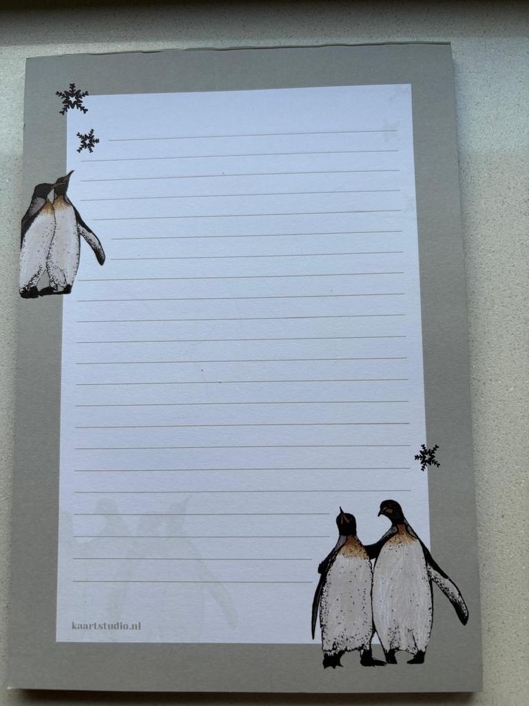 Notitieblok /schrijfblok formaat A5 van kaartstudio Pinguïn, Ophalen of Verzenden, Gebruikt, A5