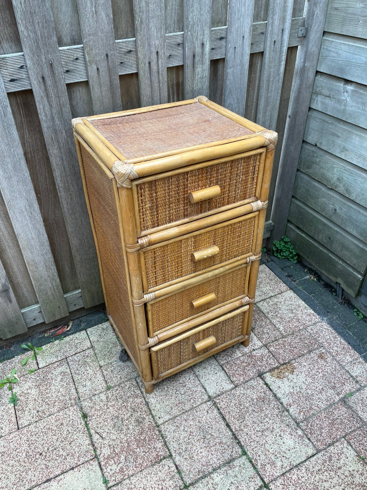 Rotan ladekastje met 4 laden, Huis en Inrichting, Ophalen, Minder dan 50 cm, Gebruikt, 100 tot 150 cm