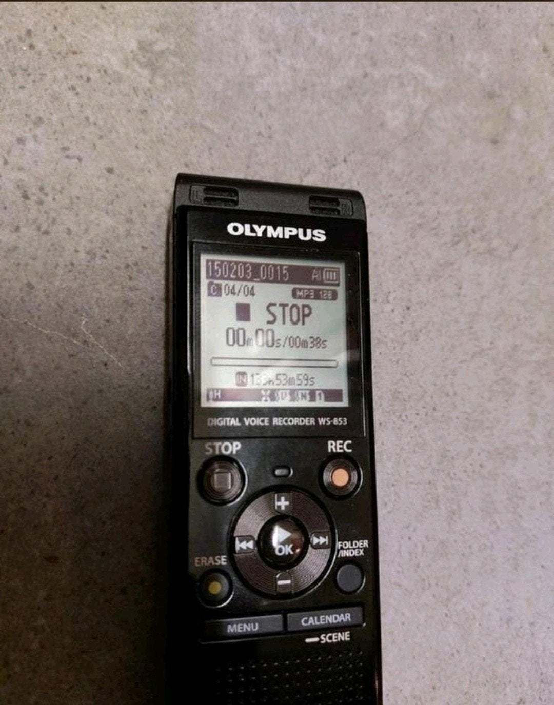 Olympus ws-853 voice recorder gesprek opname opnames, Ophalen of Verzenden, Gebruikt