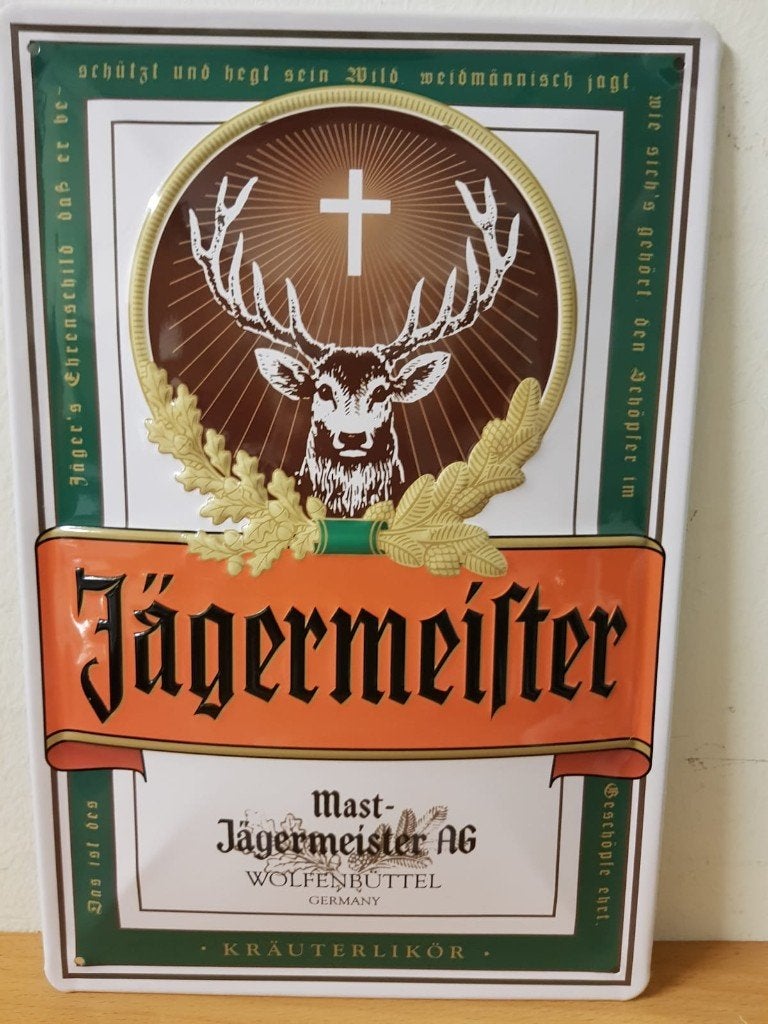 Jagermeister logo relief reclamebord van metaal wandbord