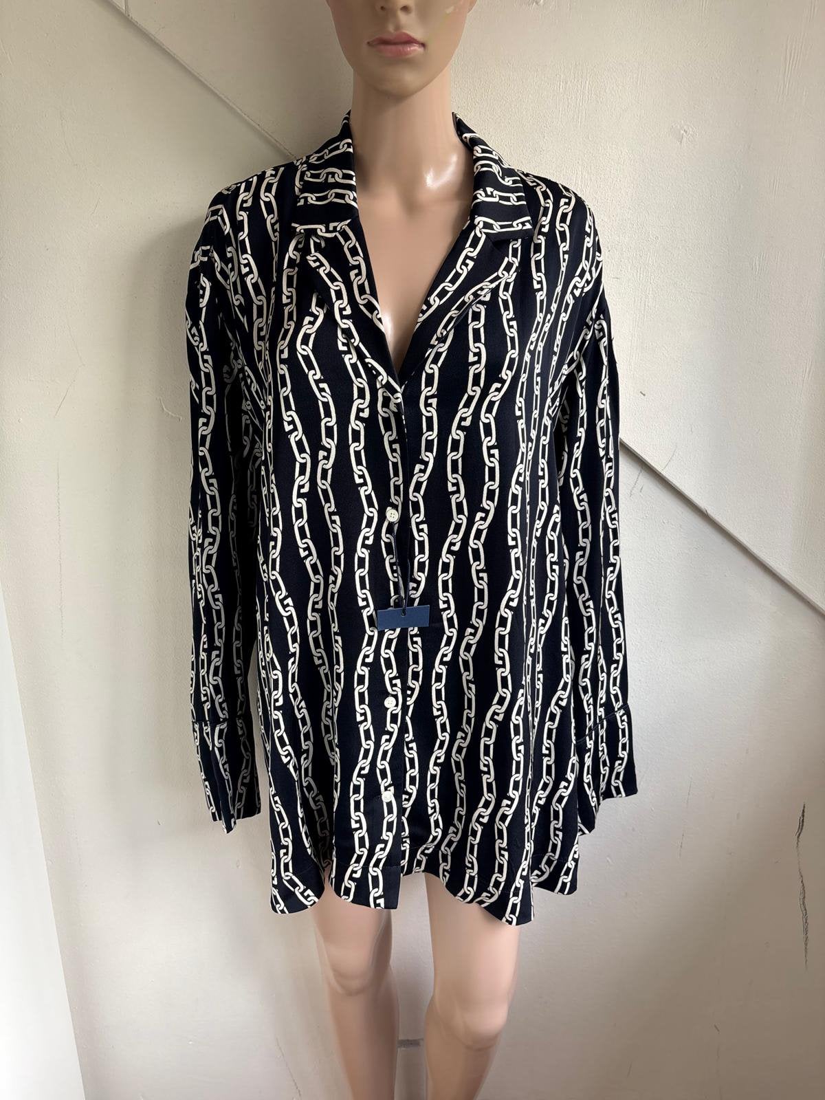Gant oversized blouse jasje maat 44 donkerblauw wit ketting, Ophalen of Verzenden, Zo goed als nieuw, Maat 42/44 (L), Blauw