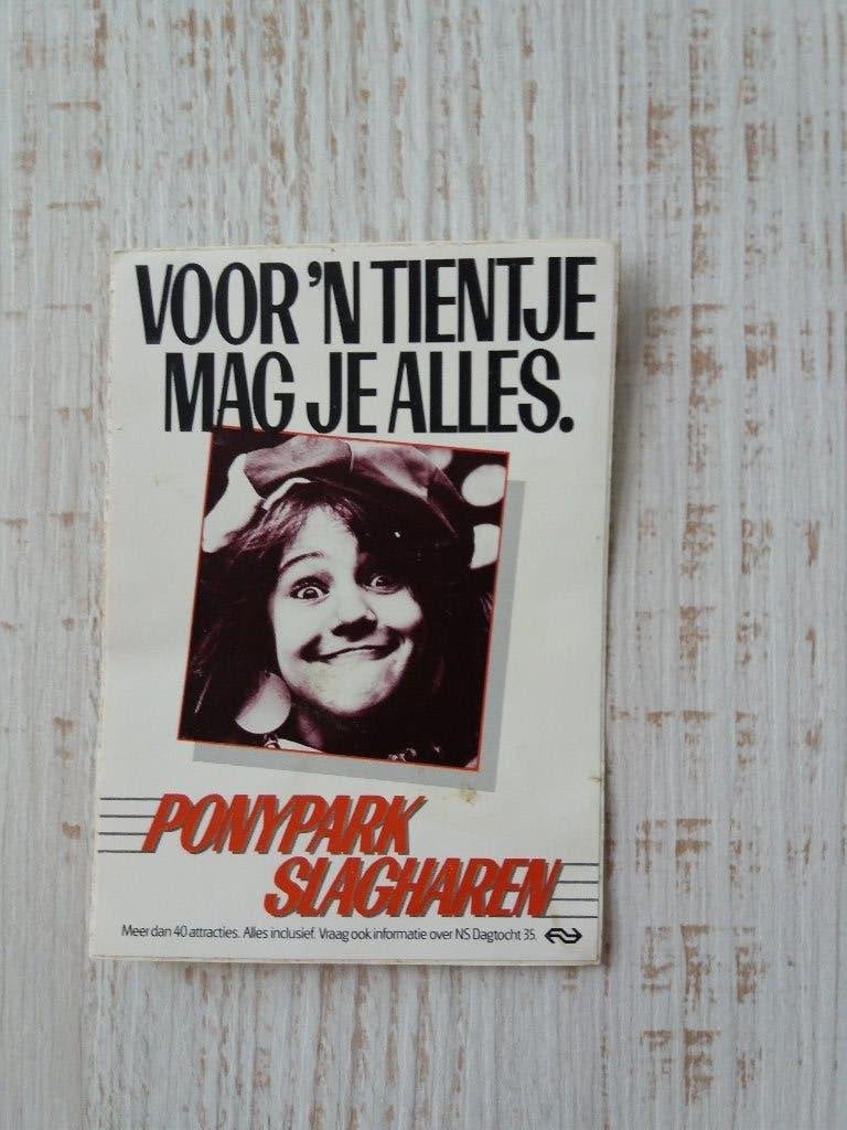 sticker Voor 'n tientje mag je alles PONYPARK SLAGHAREN, Ophalen of Verzenden, Zo goed als nieuw, Bedrijf of Vereniging