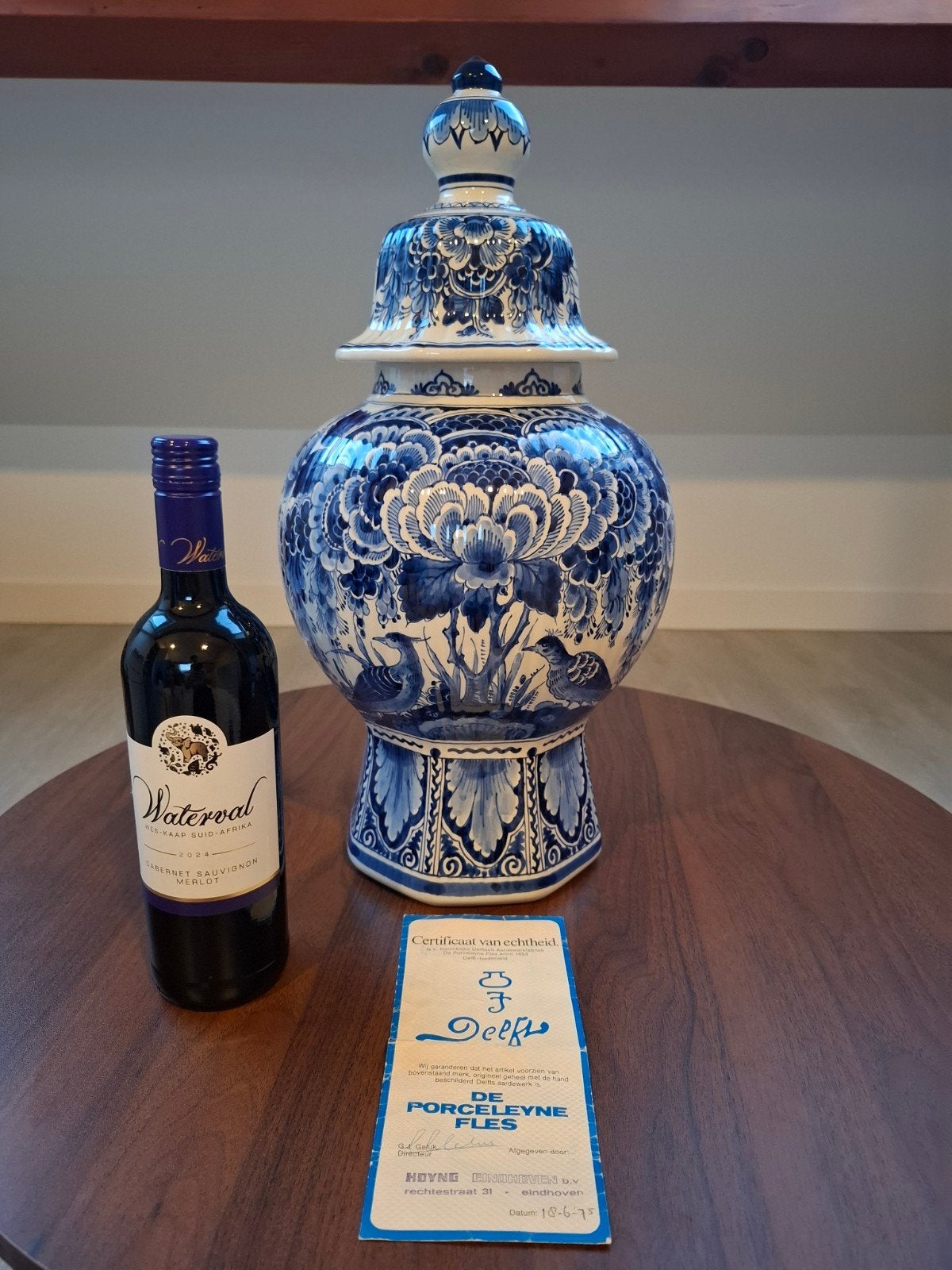 Grote Delfts Blauwe Vaas Porceleyne Fles 1966, 49cm!, Ophalen