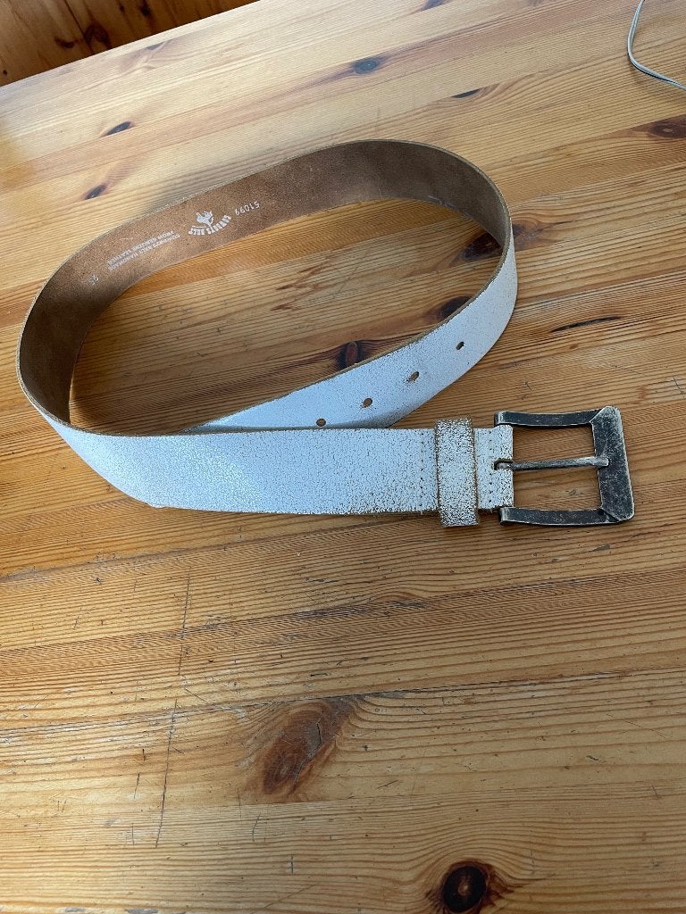 Tailleriem - Wit leder - Cowboys Belt, Tailleriem, Ophalen of Verzenden, Gedragen, 3 tot 5 cm