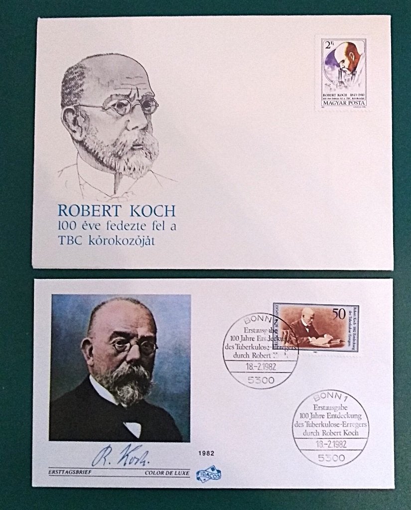 2x FDC Duitsland/Hongarije Robert Koch 100jaar TBC onderzoek, Postzegels en Munten, Verzenden, Envelop