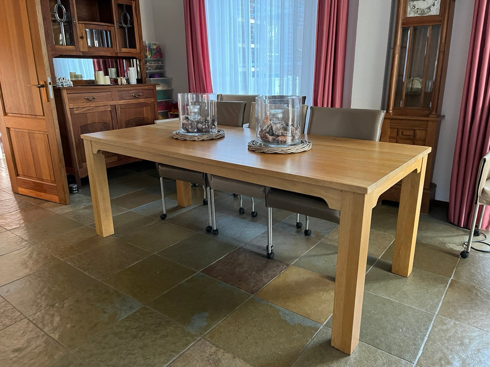 2 gelijke massief eiken eettafels, Ophalen, Gebruikt, Klassiek, Eikenhout