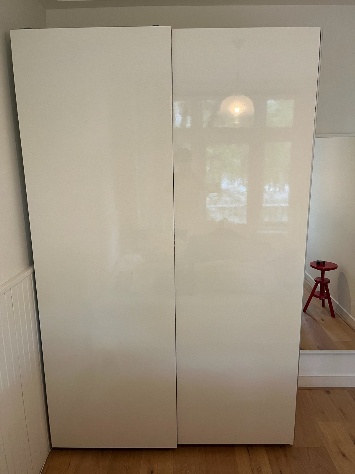 IKEA PAX kledingkast met schuifdeuren, lades en mand, Ophalen, Overige materialen, Gebruikt, 100 tot 150 cm