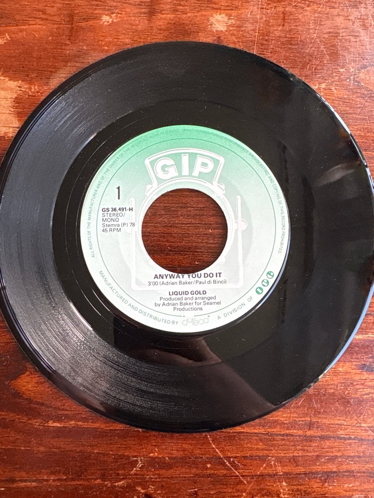 Liquid Gold - Anyway You Do It / My Baby's Baby (7 inch viny, Gebruikt, 7 inch, Ophalen of Verzenden, Pop