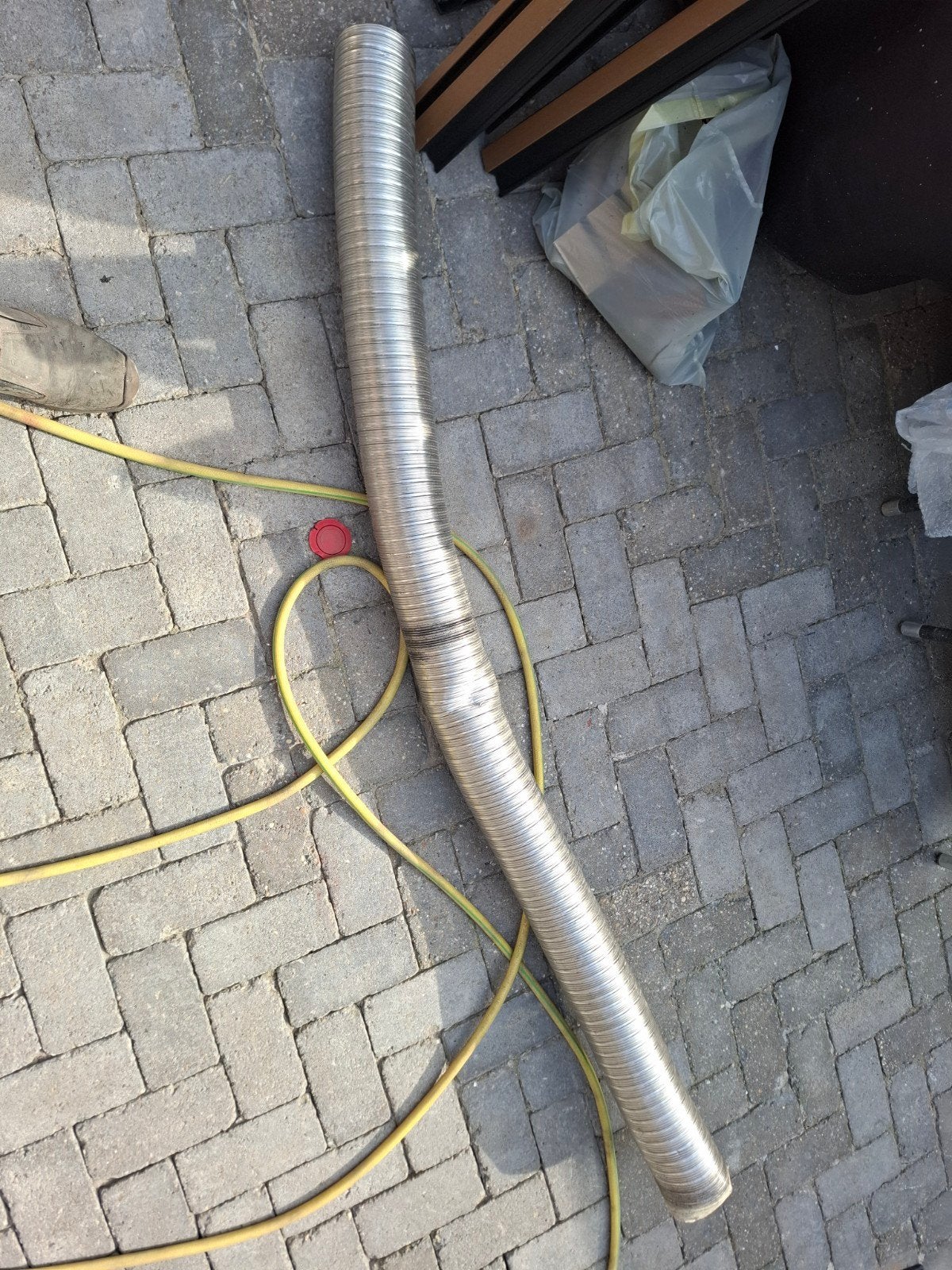flexibel schoorsteenkanaal rvs 2meter 110 mm doorsnede, Doe-het-zelf en Verbouw, Buizen en Afvoer, Ophalen, Nieuw, Rvs, 80 mm of meer