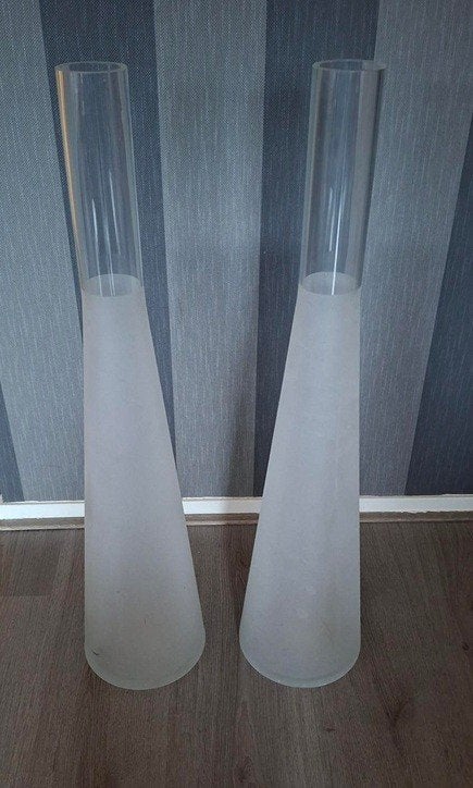 IKEA Vazen van mat glas - Set van 2, Ophalen, Gebruikt, Transparant, Glas