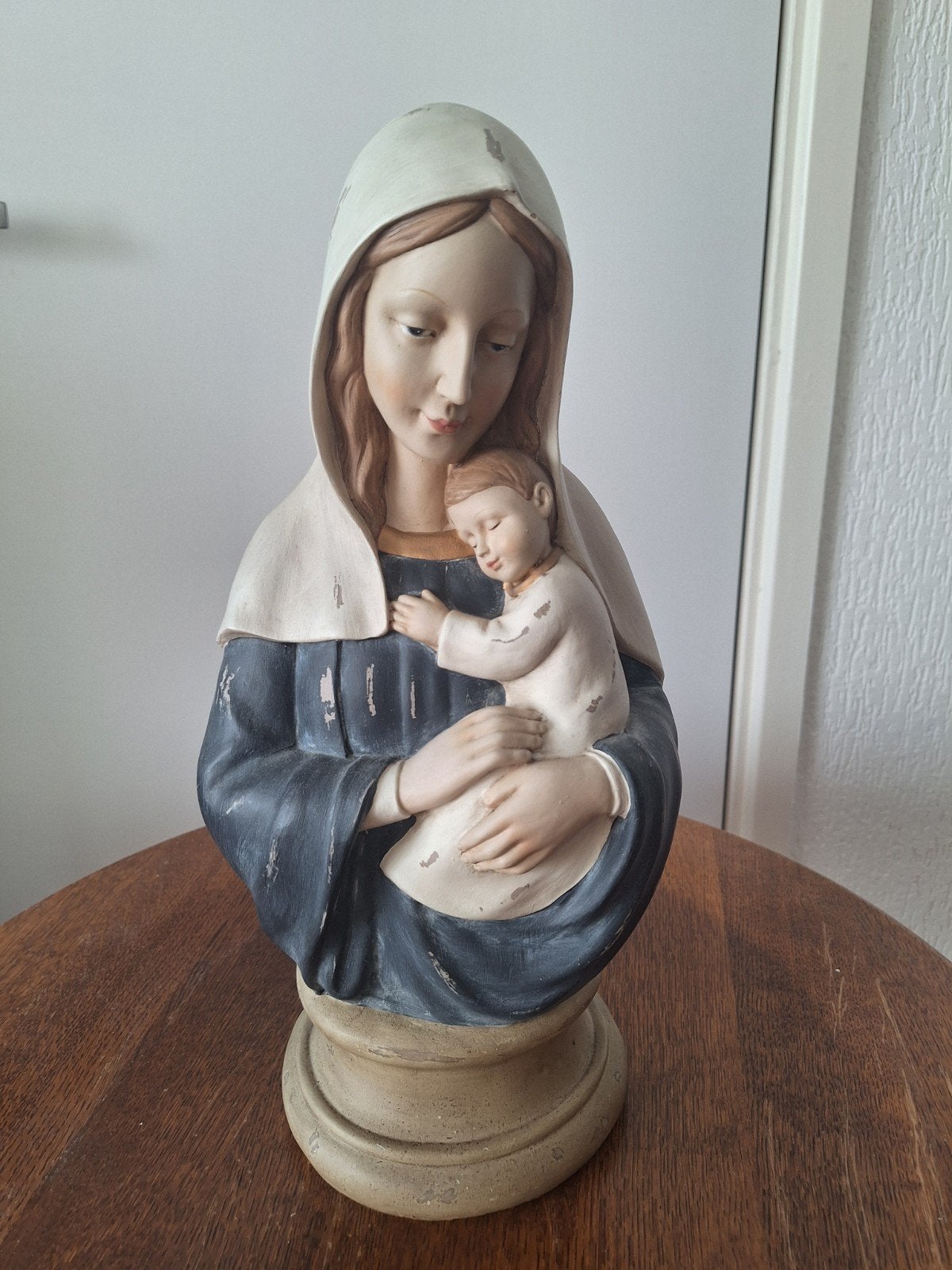 Modern Maria met kind kunsthars beeld, Ophalen