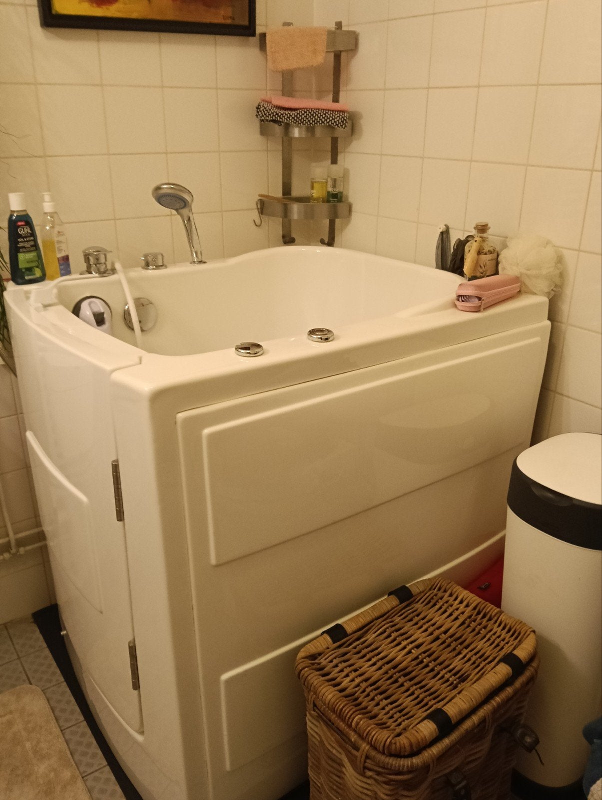 Compact instapbad met douche en bubbelfunctie, Ophalen, Gebruikt, Bad