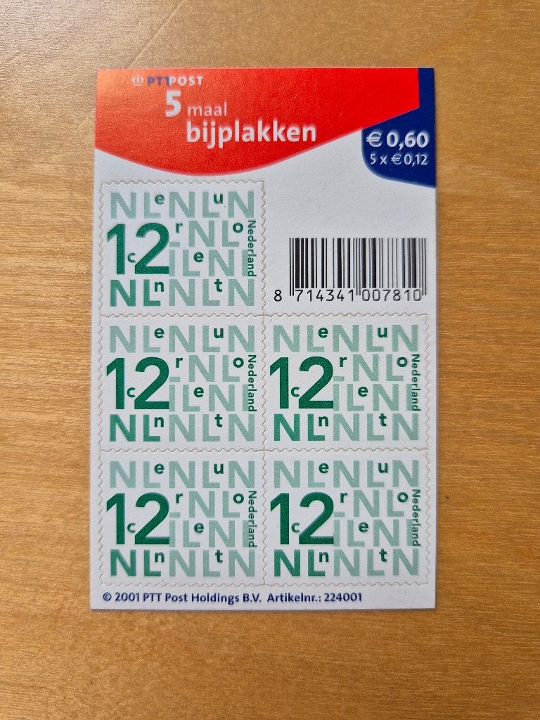 NVPH 2001 PB - Bijplakzegels 5 x €0,12, Postzegels en Munten, Postzegels | Nederland, Ophalen of Verzenden, Na 1940, Postfris