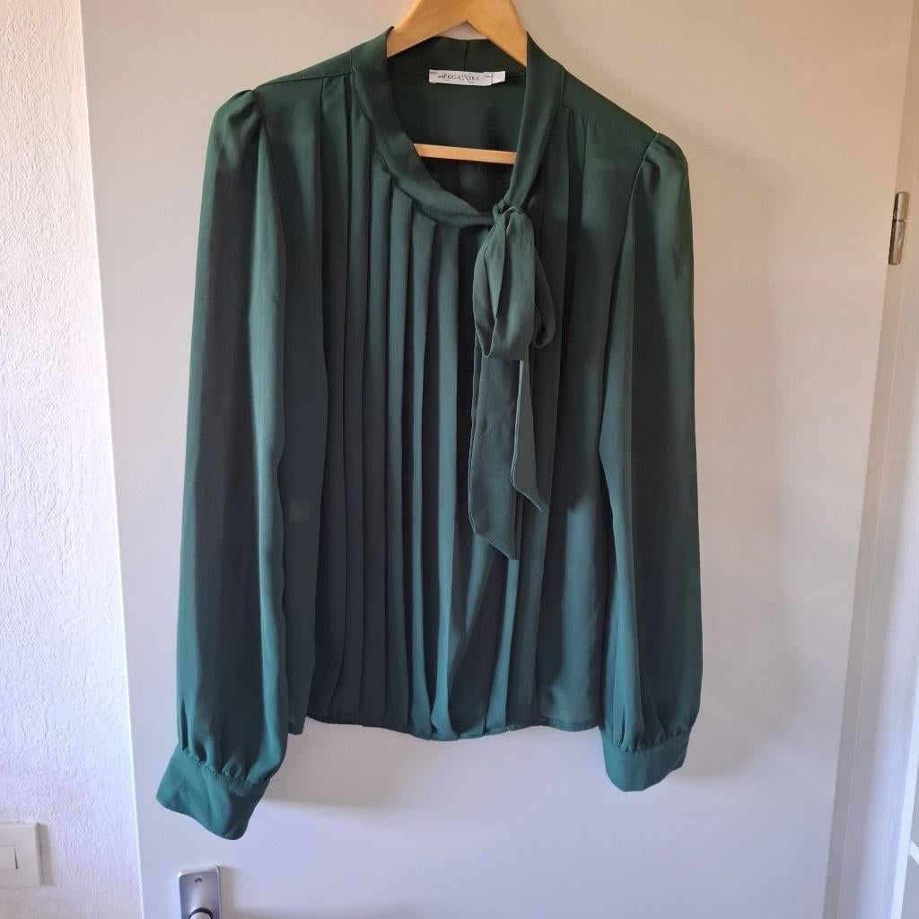 superleuke blouse Perla Nera L, Ophalen of Verzenden, Zo goed als nieuw, Groen, Maat 38/40 (M)