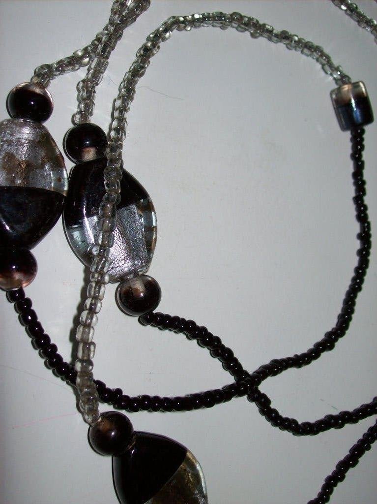 Ketting Zilver Zwart Fraaie Stenen Mooi lang model, Sieraden, Tassen en Uiterlijk, Kettingen, Overige kleuren, Verzenden, Nieuw