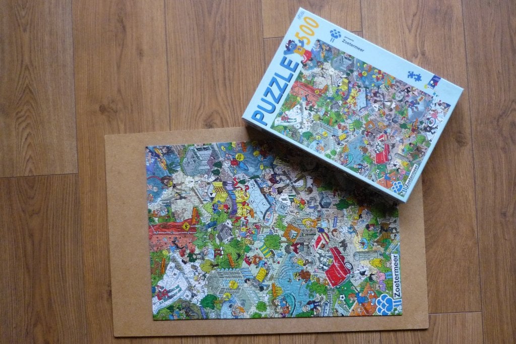 Giraffe Cartoonpuzzel John Erkelens '' ZOETERMEER '' 500 st., Ophalen, 500 t/m 1500 stukjes, Gebruikt, Legpuzzel