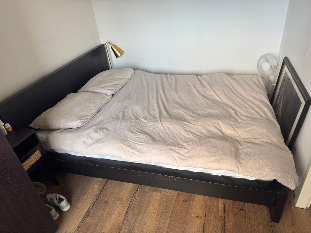 GRATIS | IKEA MALM Bed | 180x200 Zwart | Zelf demonteren, Ophalen, Gebruikt, Zwart, Tweepersoons