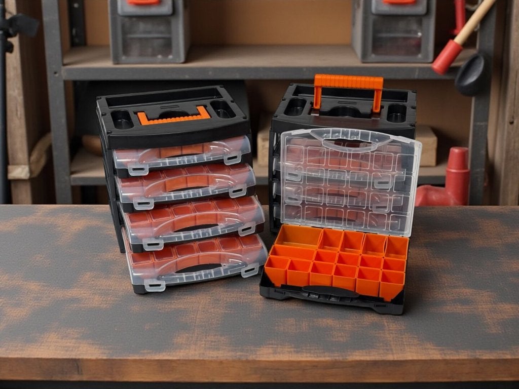 E-Tools Midibox Opbergassortimentbox met 4 assortimentsdozen, Niet ingevuld, Niet ingevuld, Niet ingevuld