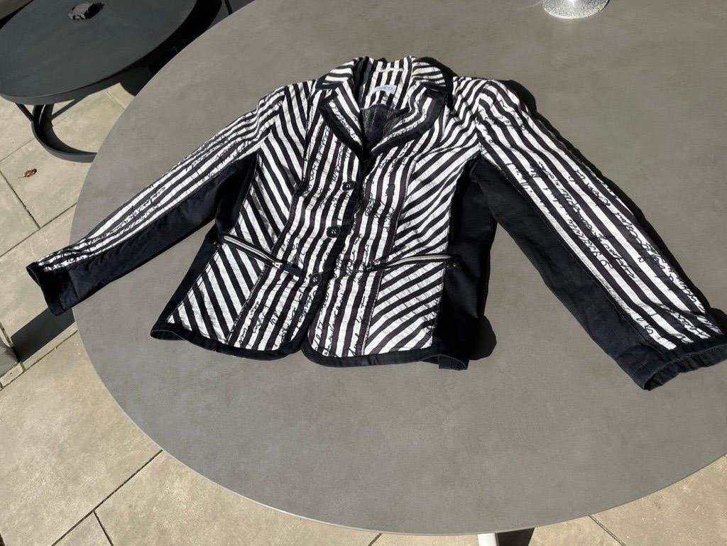 Blauw/witte Gelco blazer, maat 42, Blauw, Gelco, Maat 42/44 (L), Ophalen of Verzenden