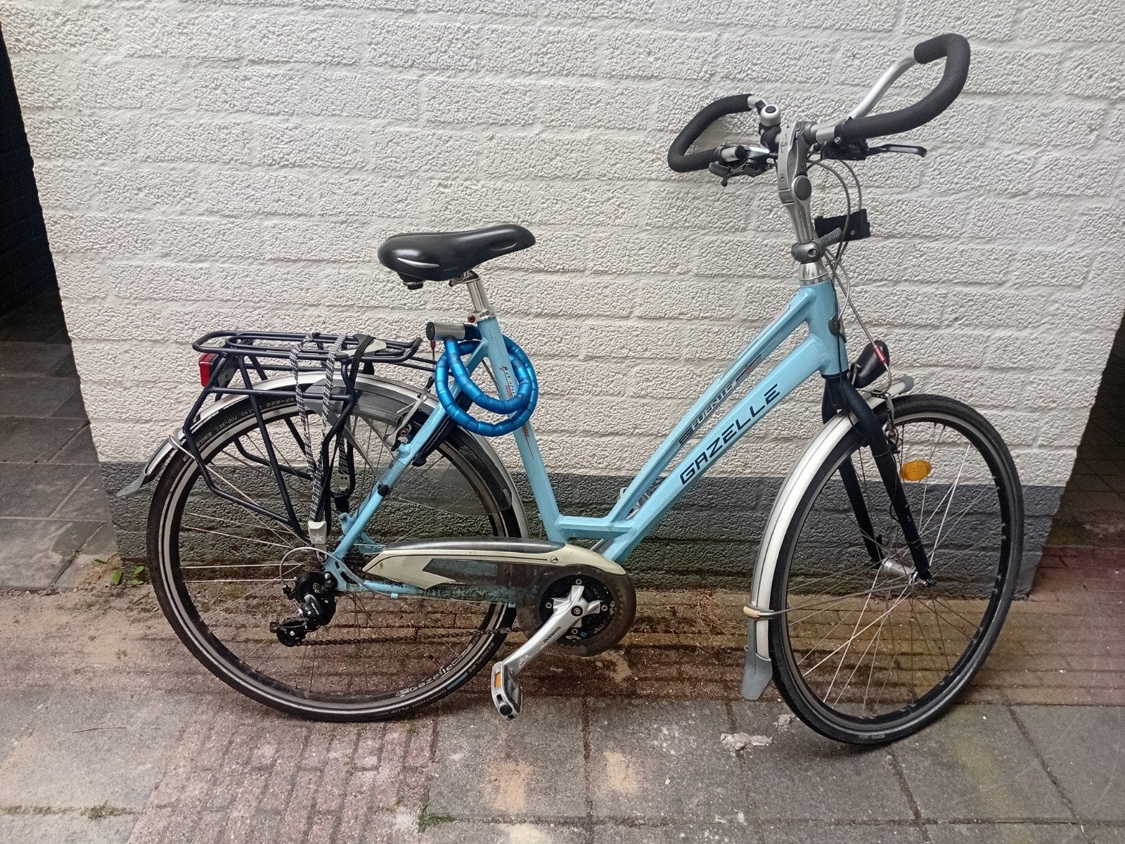 Damesfiets Gazelle Fuente - Lichtblauw, Ophalen, Velgrem, Versnellingen, Gazelle