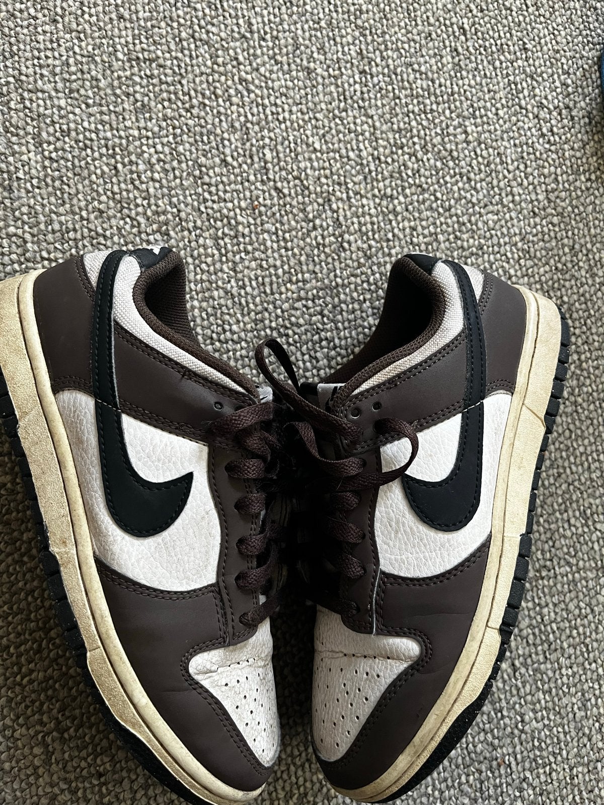 Nike Dunk Low Sneakers - Bruin/Wit - Maat 38,5, Ophalen of Verzenden, Gedragen, Bruin, Sneakers of Gympen