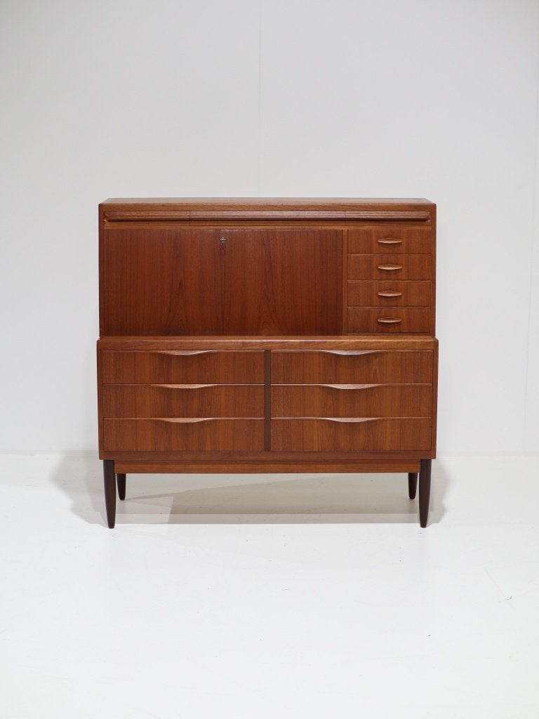 Erling Torvits secretaire teak Deens vintage 1960s, Ophalen, -, -, Zo goed als nieuw