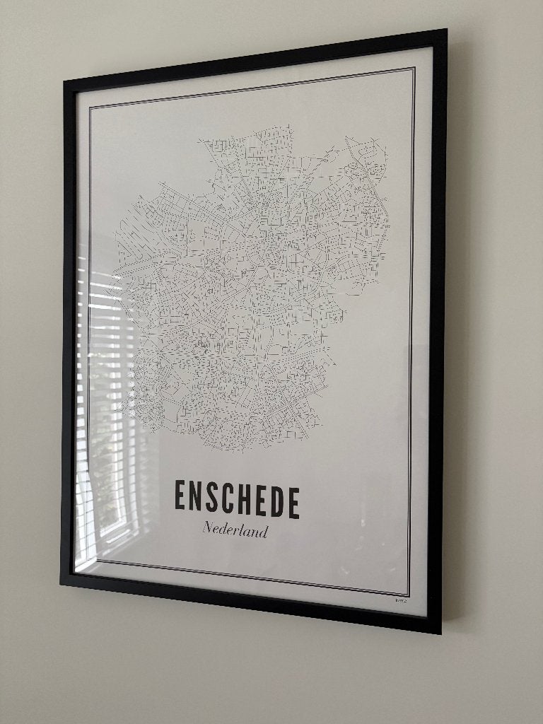 Enschede WIJCK poster – zwarte houten lijst, Ophalen